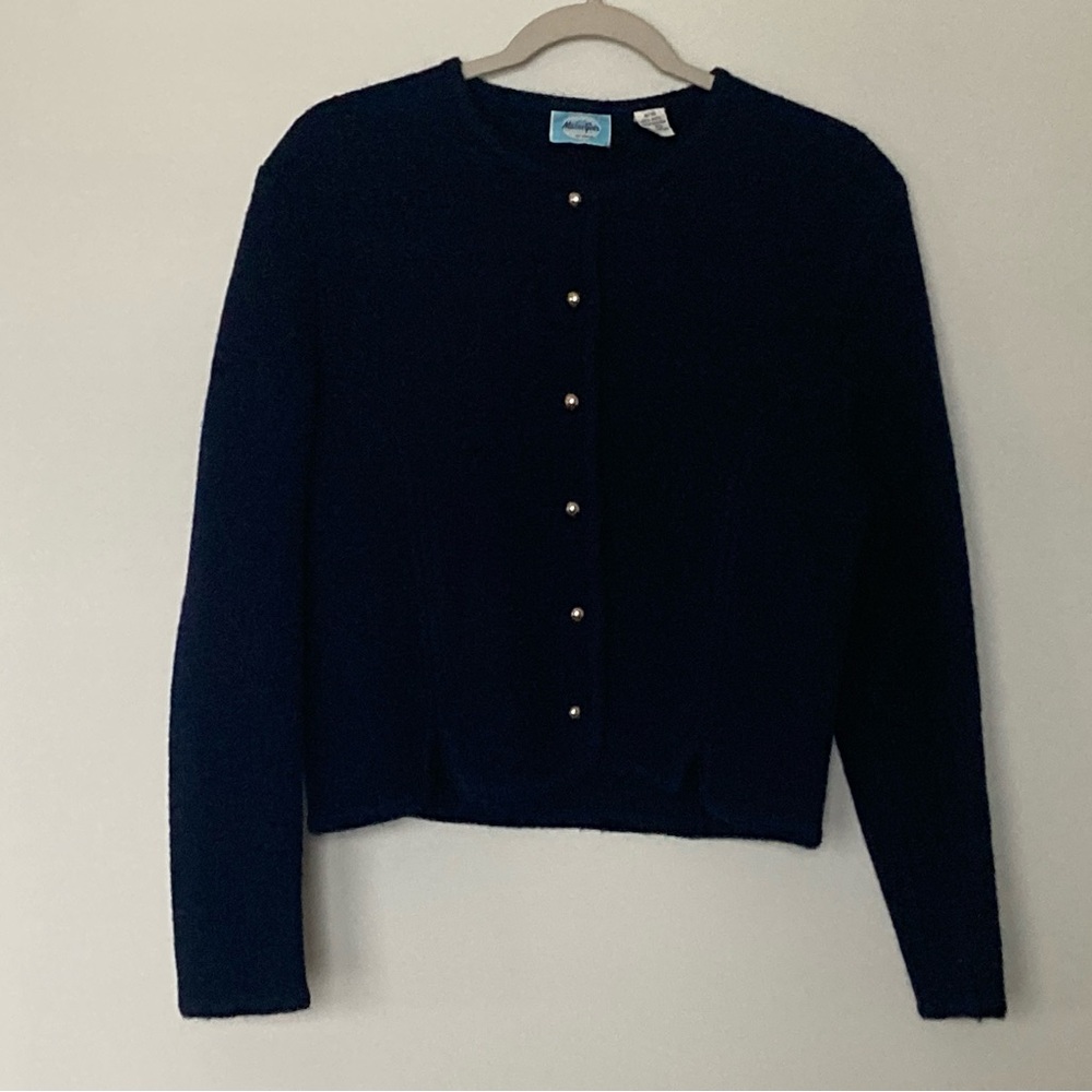 Maine Gear Vintage Style Navy 100% Wool Blazer Jacket With Silver Buttons